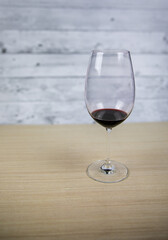 one glass of the red wine