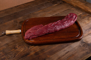 Fresh and raw fillet Mignon