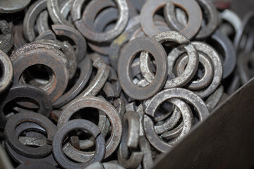 pile of galvanised round washers galvanized 12mm washers