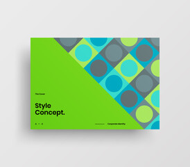 Creative business abstract horizontal front page vector mock up. Corporate geometric report cover illustration design layout. Company identity brochure template.