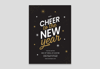 New Year's Eve Flyer with Typographic Layout