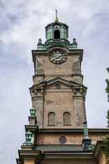 The Great Church (Storkyrkan) or Church of St. Nicholas (Sankt Nikolai Kyrka) - XIII century Church, important example of Swedish Brick Gothic, oldest church in Gamla stan. Stockholm, Sweden.
