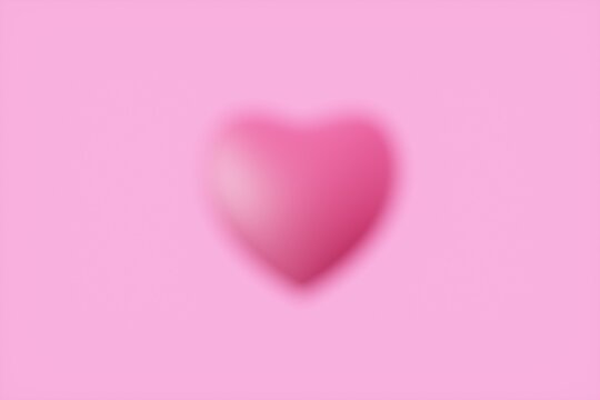 Valentine's Day. Happy day. Richnitsa vidnosin. Blurred heart on a pink background. Poor visibility of the heart.