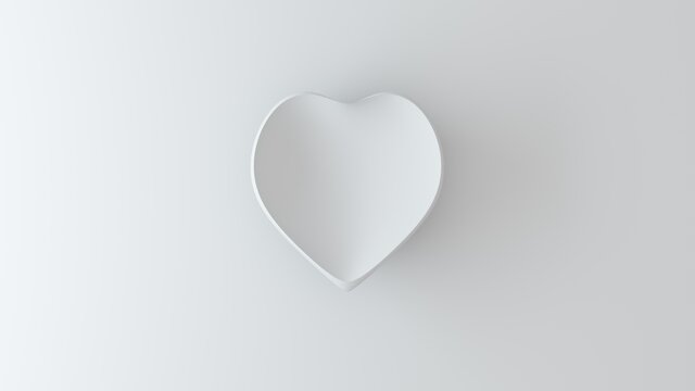 Valentine's Day. Wedding day. Relationship anniversary. White background with hearts. 3d rendering of hearts, a holiday card without inscriptions.