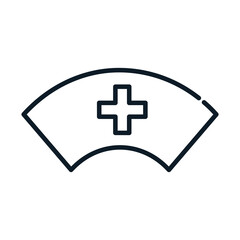 health nurse hat uniform medical line icon