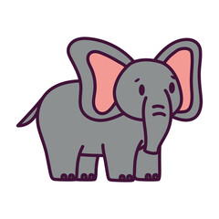 Isolated cartoon of an elephant - Vector illustration