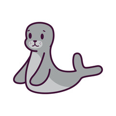Isolated cartoon of a seal - Vector illustration