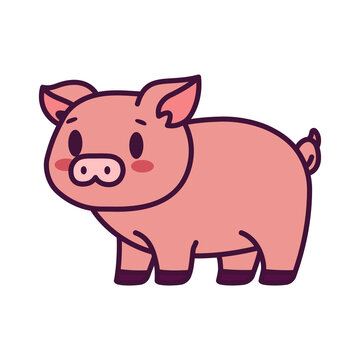 Isolated cartoon of a pig - Vector illustration