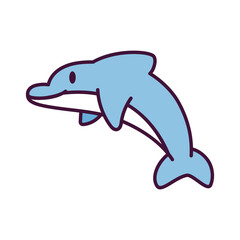 Obraz premium Isolated cartoon of a dolphin - Vector illustration