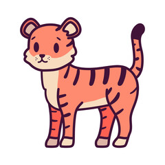 Isolated cartoon of a tiger - Vector illustration