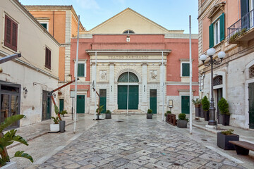 Front facade of the garibaldi theater in bisceglie apulia italy