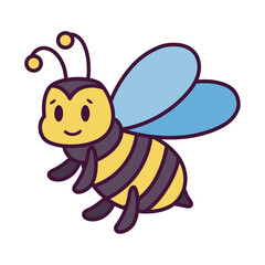 Isolated cartoon of a bee - Vector illustration
