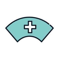 health nurse hat uniform medical line and fill