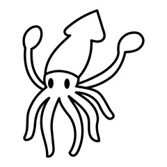 Isolated cartoon of a squid - Vector illustration