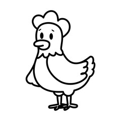 Isolated cartoon of a hen - Vector illustration