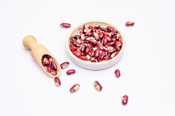 Dry Swallow beans isolated on white background