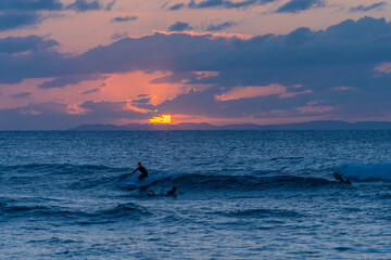 sunset surf