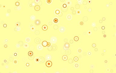 Light Yellow vector background with bubbles.