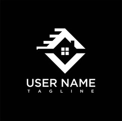 Square house logo, house square logo design vector illustration, house logo design vector stock illustration