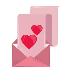 valentines day, romantic letter heart and envelope design