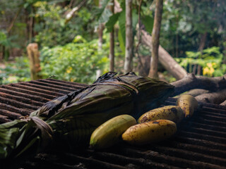 Fish wrapped in banana leaf, Amazon cooking