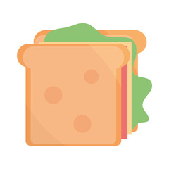 sandwich fast food menu in cartoon flat icon