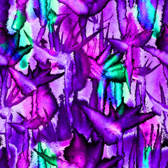 tropical jungle exotic floral print bright vivid seamless pattern endless repeat vibrant