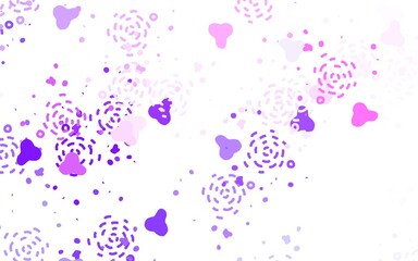 Light Red vector template with chaotic shapes.