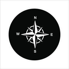 Compass rose - nautical chart. Travel equipment displaying orientation of world directions - north, east, south and west. Vector illustration.