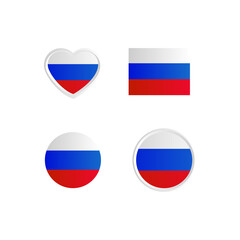 Collection of flag russia design isolated on white background