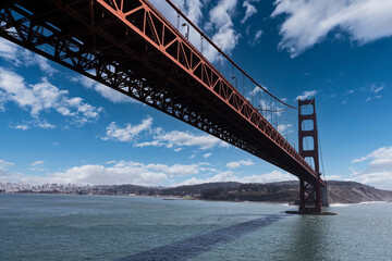 Aerial View Under the Golden Gate Bridge near San Francisco