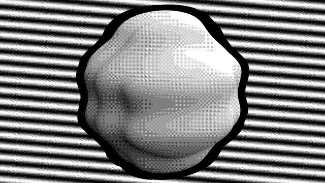 Morphing Morph Blob Rolling Halftone Dithered 1-Bit Monochrome Mask