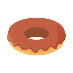 swwet donut food dessert in cartoon flat icon