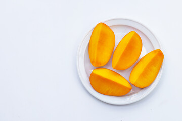 Tropical fruit, Mango on white background.