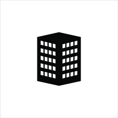 Company icon on white background. Black building business vector illustration eps 10