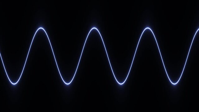 Straight Line Bends Into Blue Electrical Smooth Sine Wave
