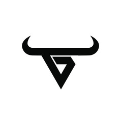 abstract letter G 6 triangle bull head black logo