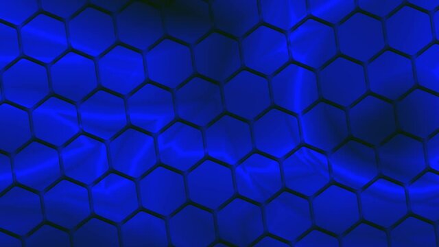 Hexagonal Mesh of Blue Steel Electric Hex Panels