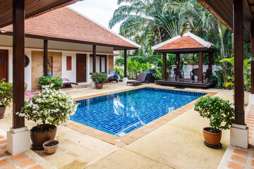 Balinese style villa with swimming pool