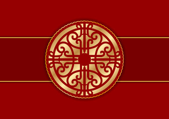 Traditional Chinese Greeting Card Template, Spring, Fortune