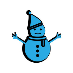 Snowman flat icon. Winter icon. simple design editable. design vector illustration