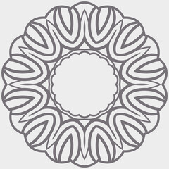 Ornamental laced snowflake, rosette, mandala. Vector illustration
