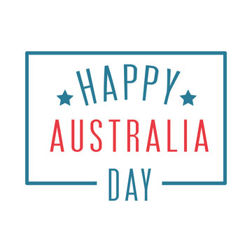 australia day, lettering advertising national celebration white background