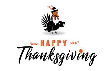 Happy Thanksgiving cute cartoon turkey 