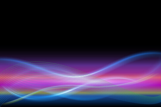 Spectrum waves aurora borealis bubbles bokeh vector background template illustration 