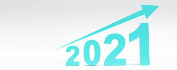 Happy New Year Background. Start in 2021. 3D illustration