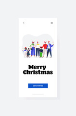 african american multi generation family in santa hats wearing masks to prevent coronavirus pandemic new year christmas holidays celebration concept vertical full length vector illustration