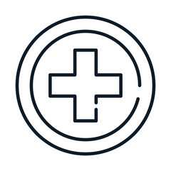 Fototapeta premium health medical cross service line icon