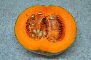 Small pumpkin cut from the middle