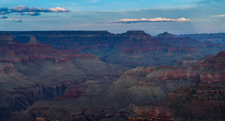 a dusk shot looking east of the grand canyon at hopi point in the grand canyon national park of arizona